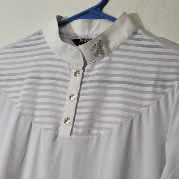 Harcour Equestrian Riding Shirt Size S in White EUC - Picture 6 of 7